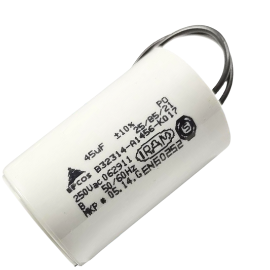 Capacitor De Partida 45uF 250V 40x62mm (2Fios)