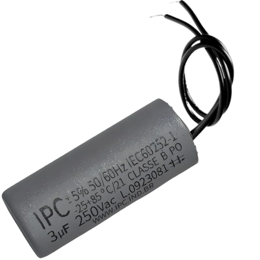 Capacitor De Partida 3uF 250V 25x47mm (2Fios)