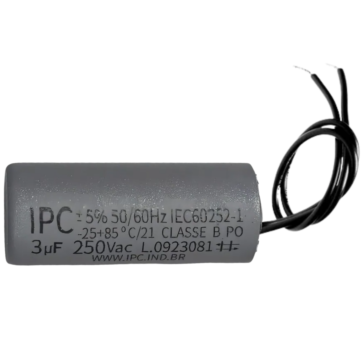 Capacitor De Partida 3uF 250V 25x47mm (2Fios)