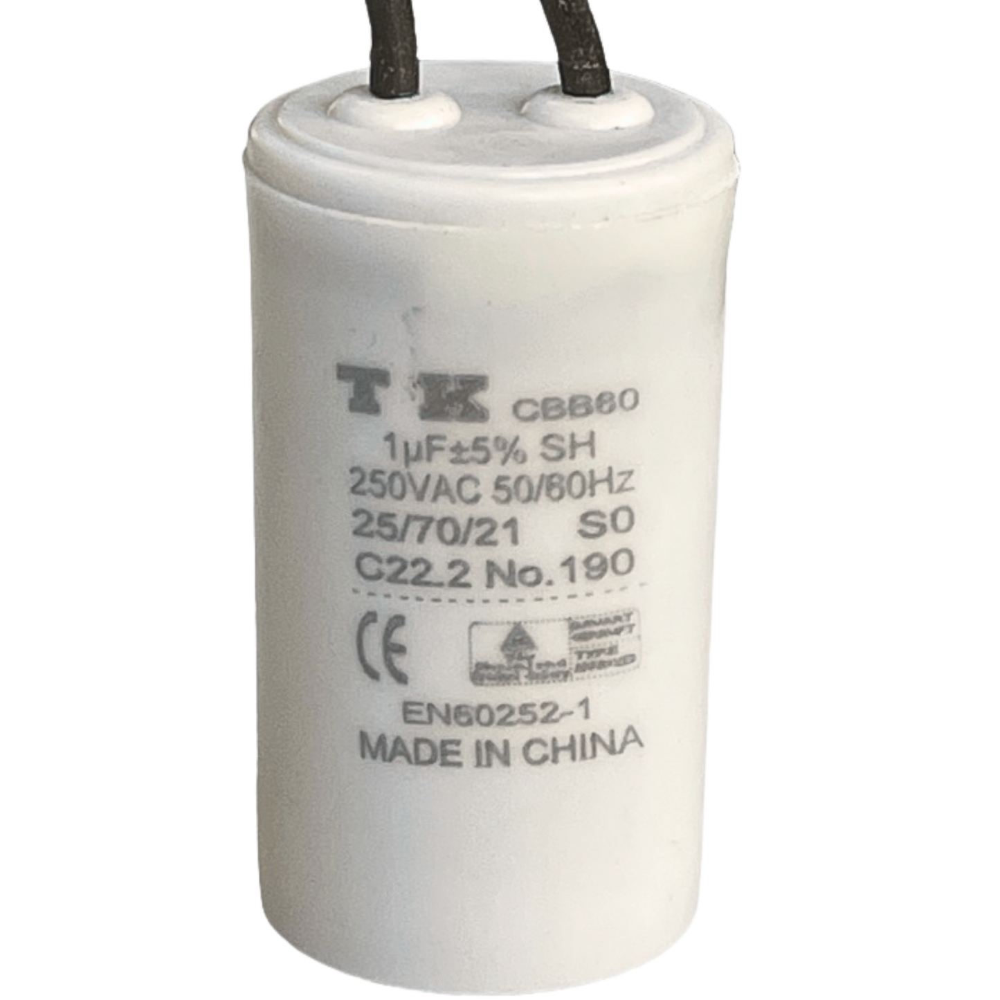 Capacitor De Partida 1uF 250V 26x45mm (2Fios)