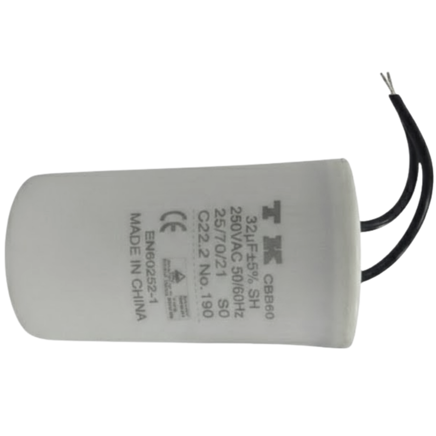 Capacitor De Partida 32uF 250V 40x70mm (2Fios)