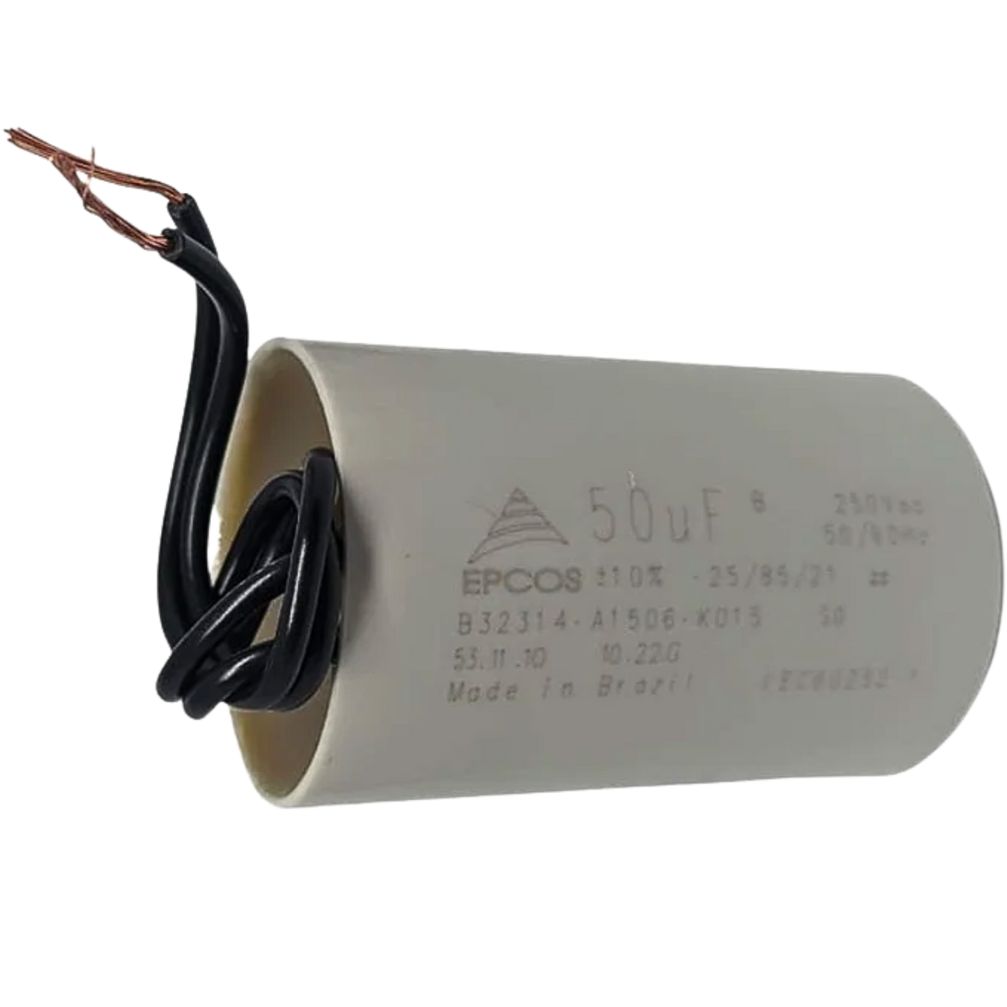 Capacitor De Partida 50uF 250V 40x62mm (2Fios)