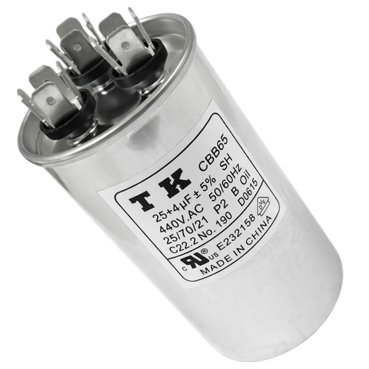 Capacitor De Partida 25uF+4uF 440V 50x90mm (Fast-on)