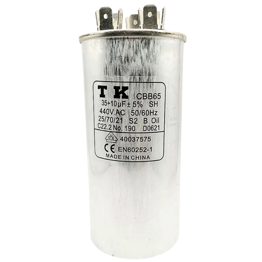 Capacitor De Partida 35uF+10uF 440V 50x105mm (Fast-on)