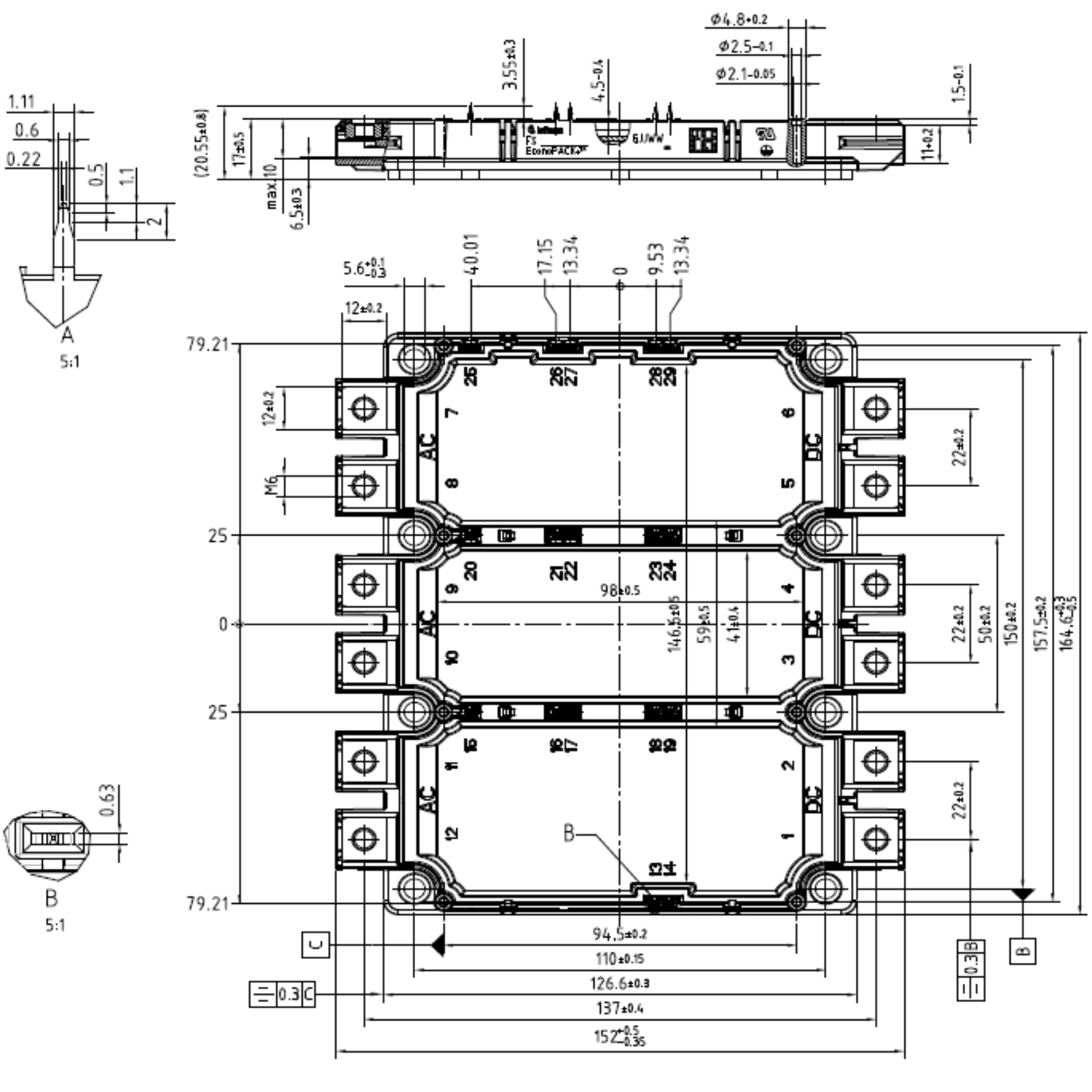 Módulo IGBT FS450R12OE4 1200V 660A