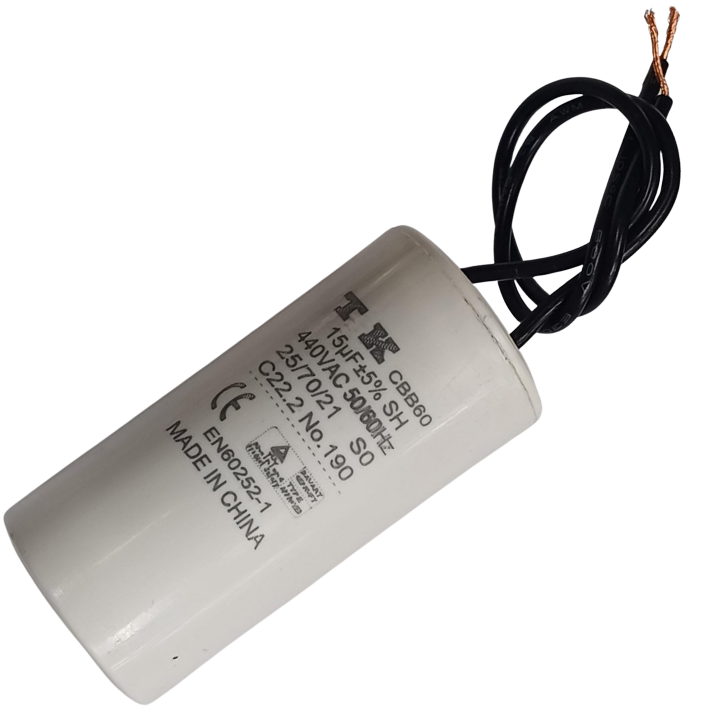 Capacitor De Partida 15uF 250V 35X70mm (2Fios)