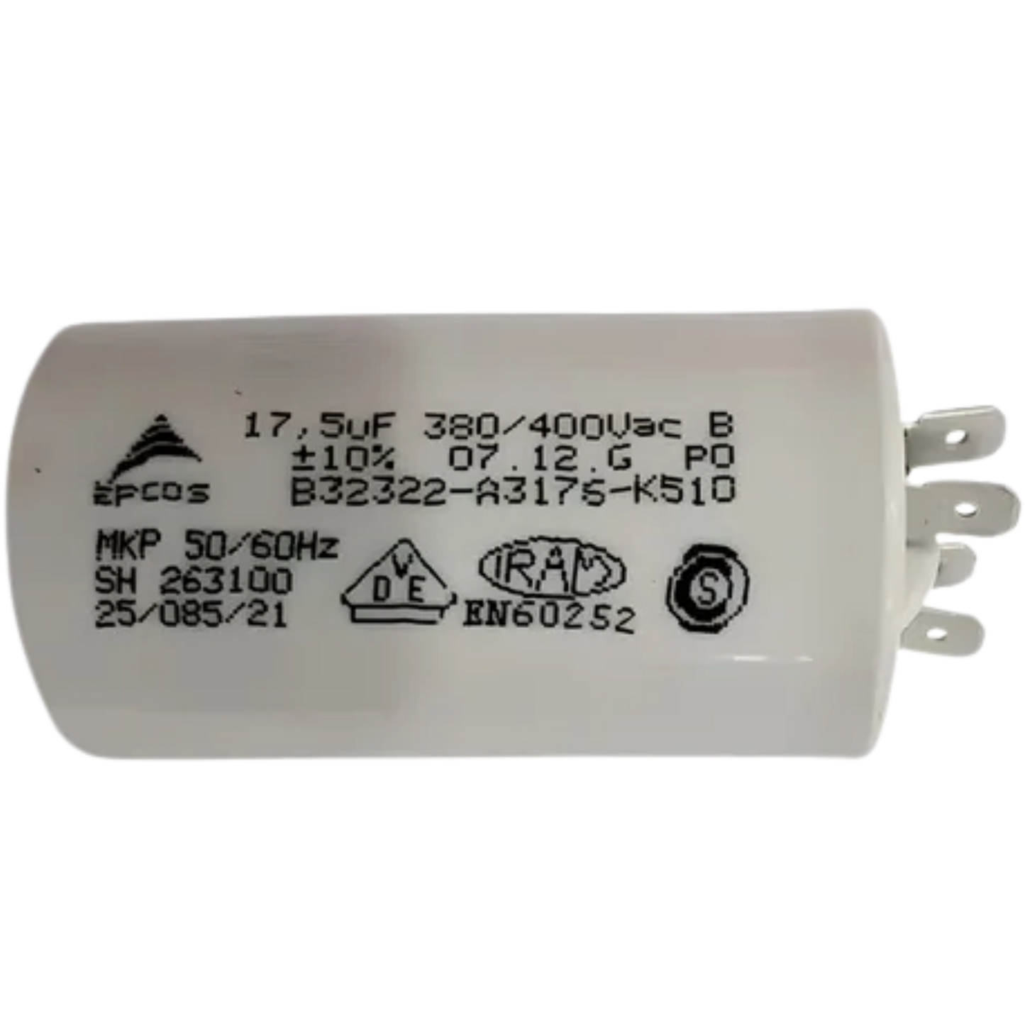 Capacitor De Partida 17,5uF 380/400V 40x71mm (Fast-on)