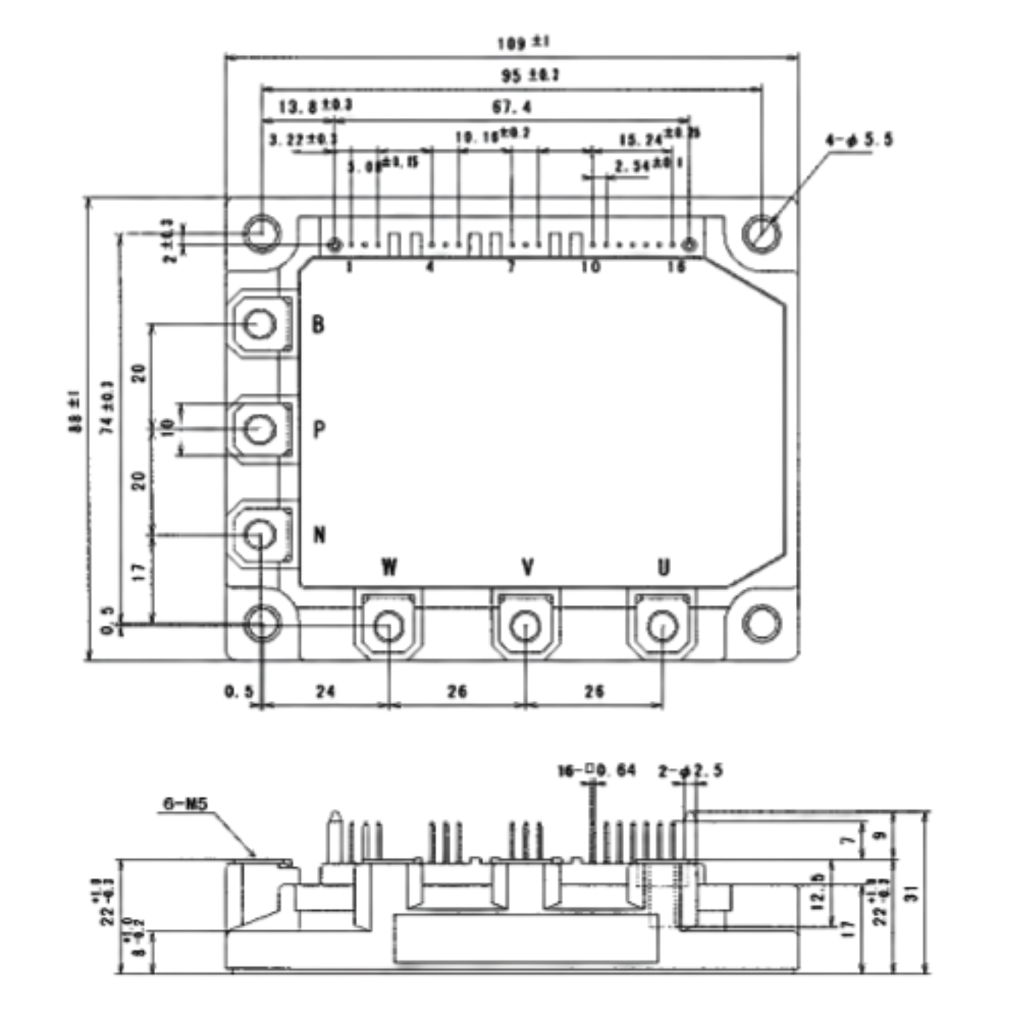 Módulo IGBT 6MBP50RA-120-55 1200V 50A