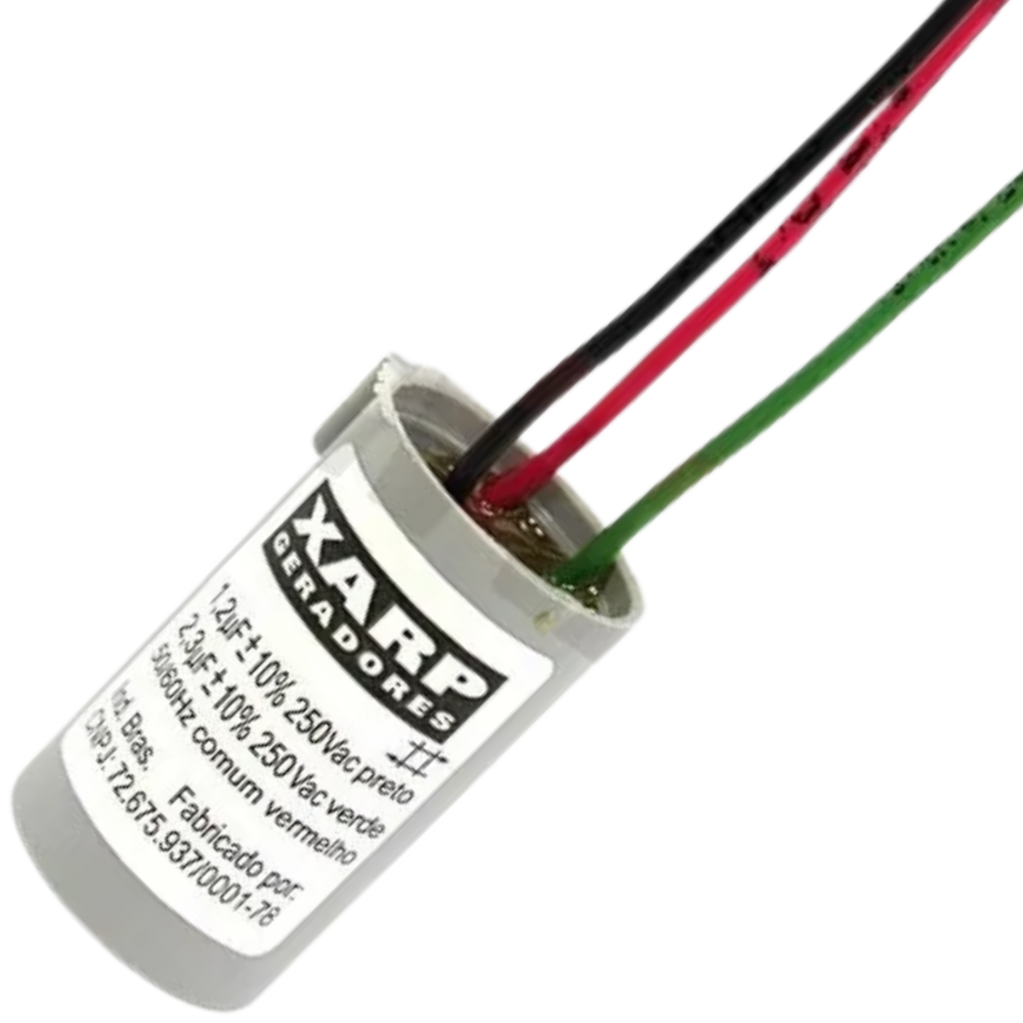 Capacitor De Partida 1,2uF+2,3uF 250V 27x47mm (3Fios)