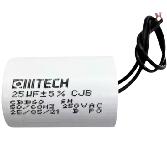 Capacitor De Partida 25uF 250V 30x47mm (2Fios)