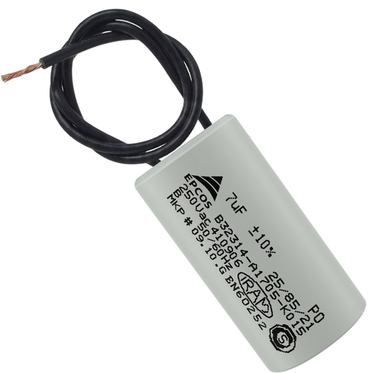 Capacitor De Partida 7uF 250V 25x48mm (2Fios)