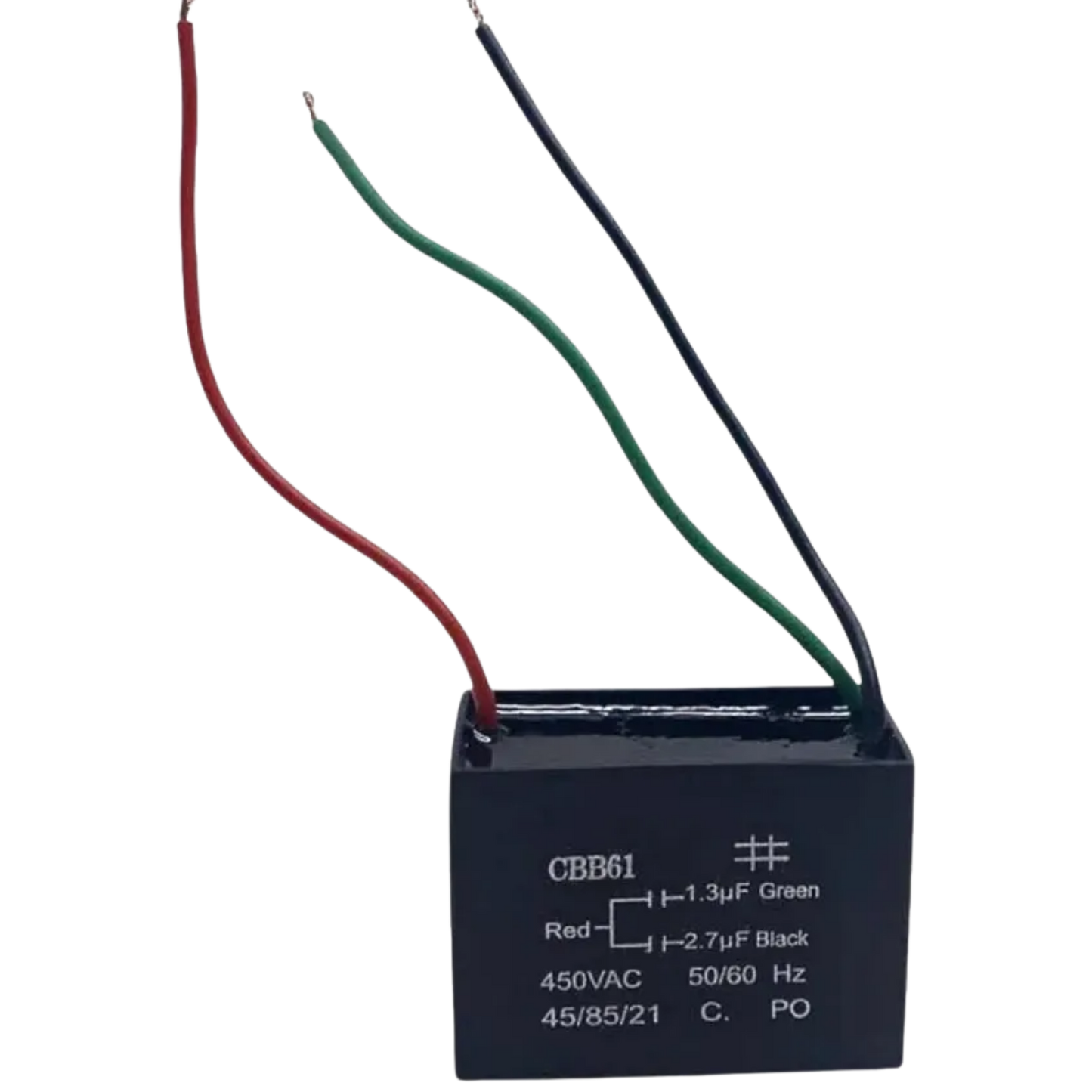 Capacitor De Partida CBB61 1,3uF+2,7uF 450V (3Fios)
