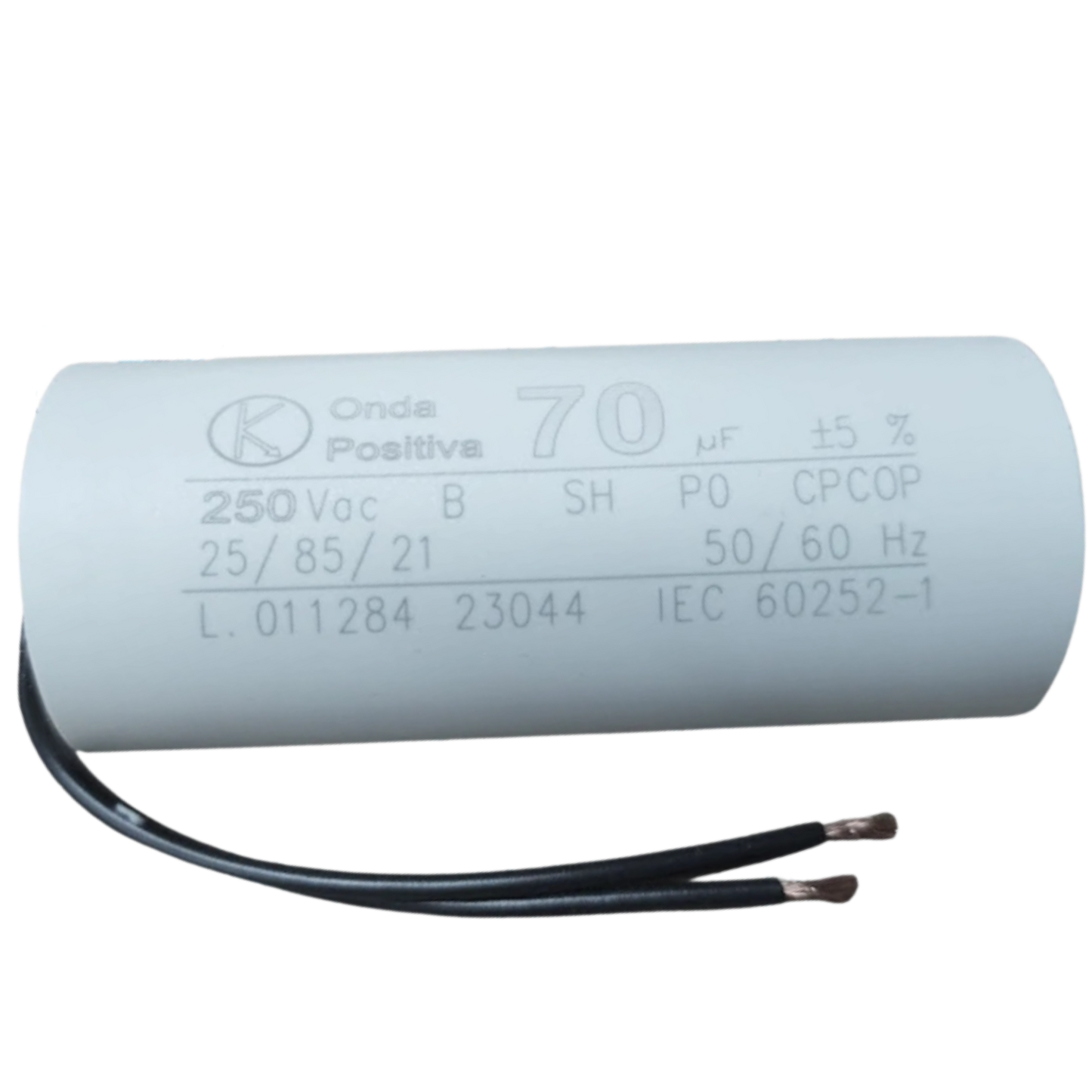 Capacitor De Partida 70uF 250V 40x95mm (2Fios)