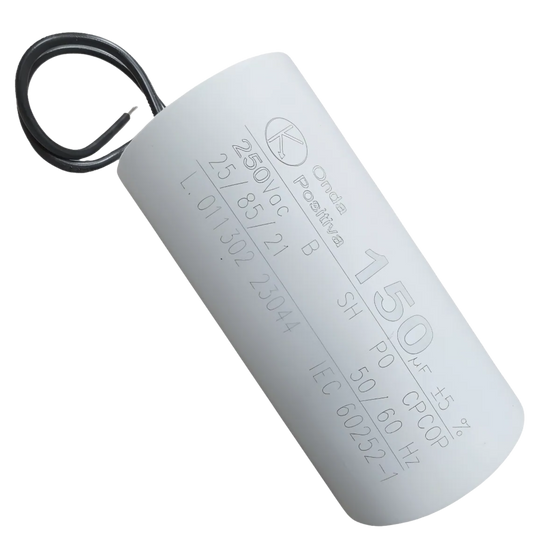 Capacitor De Partida 150uF 250V 60x120mm (2Fios)