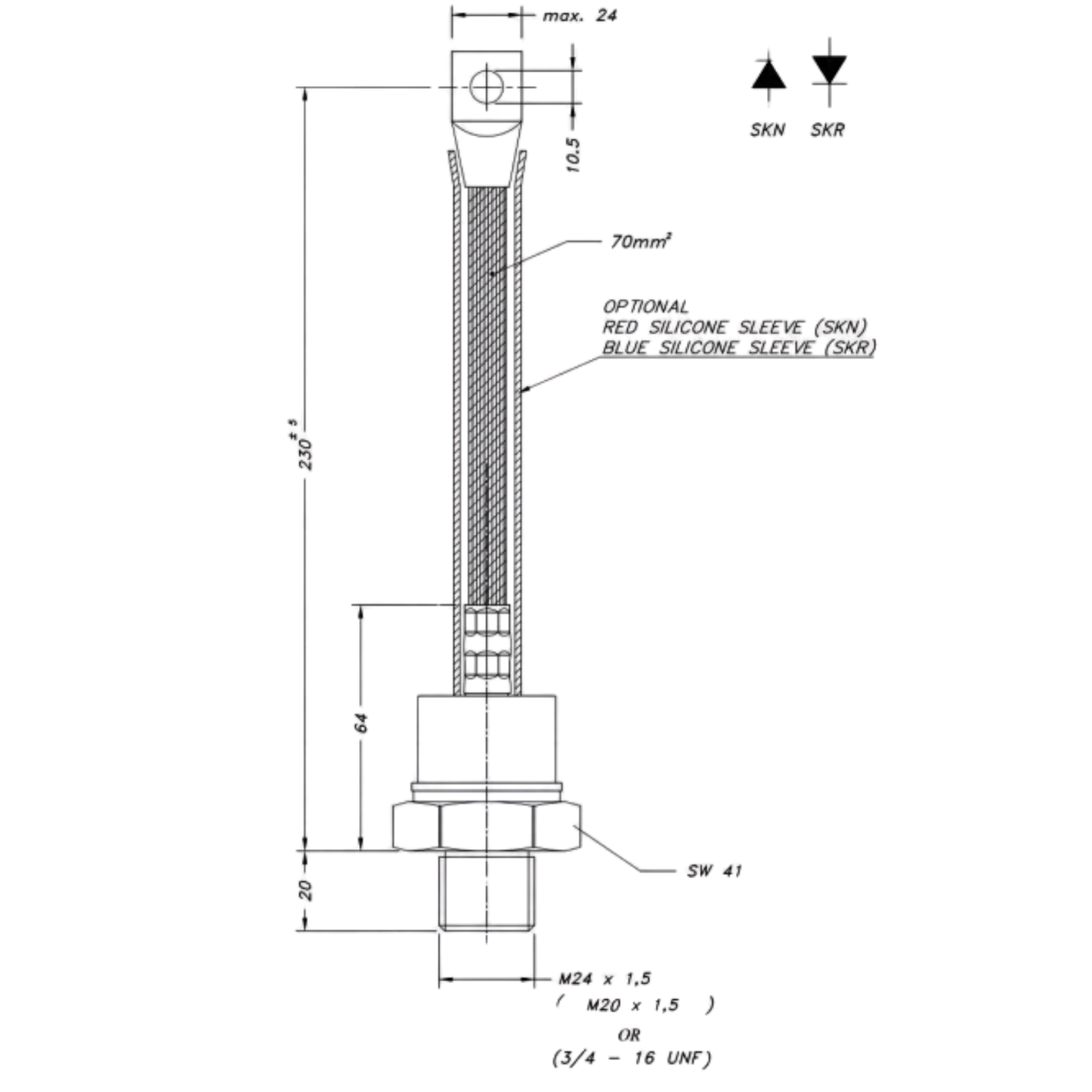 Diodo De Rosca SKR320/16 1600V 320A