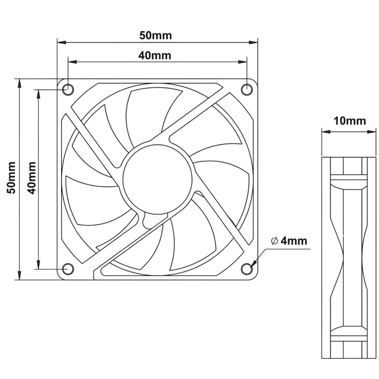 Microventilador KDE2405PFB1-8 24VDC 0,04A 50x50x10mm