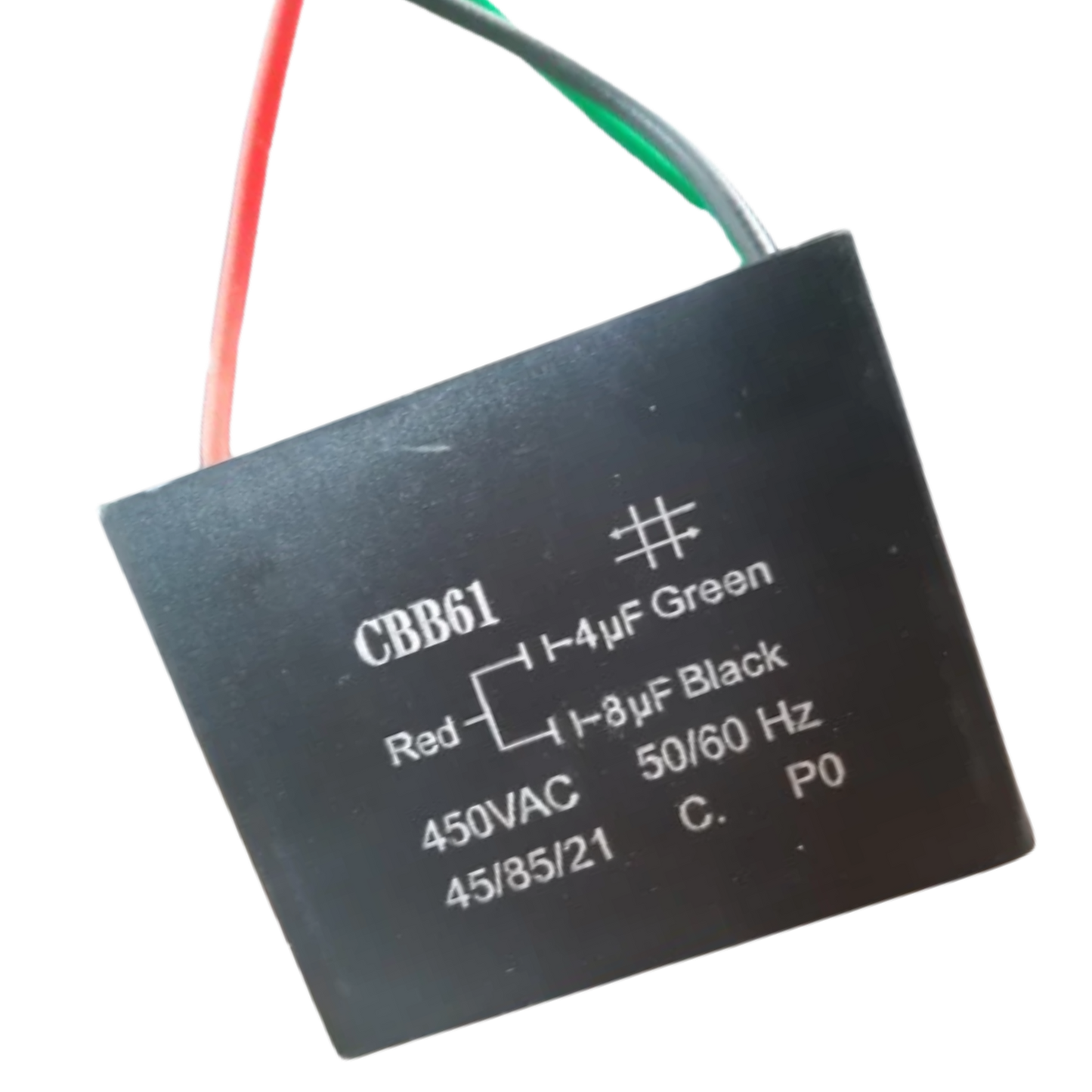Capacitor De Partida CBB61 4uF+8uF 450V (3Fios)