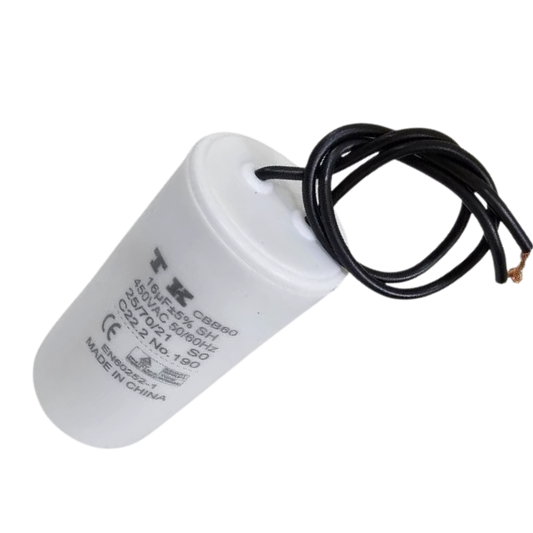 Capacitor De Partida 15uF 450V 38x76mm (2Fios)