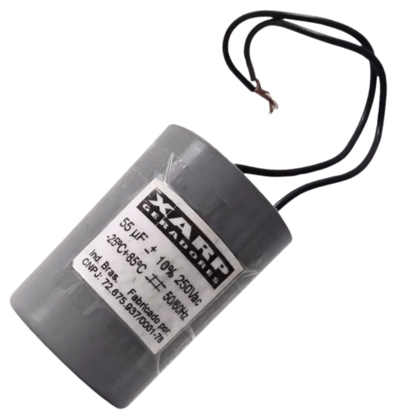 Capacitor De Partida 55uF 250V 40x70mm (2Fios)