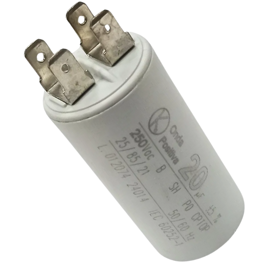 Capacitor De Partida 20uF 250V 30x60mm (Fast-on)