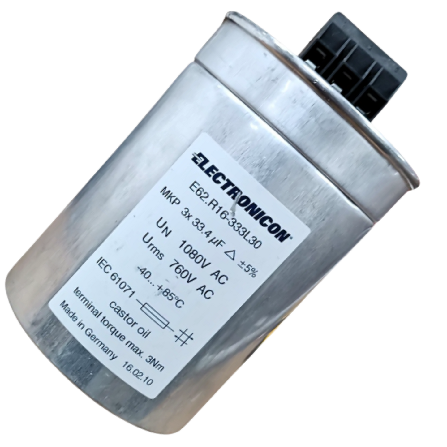 Capacitor Trifásico 33,4uF 1080V 120x165mm