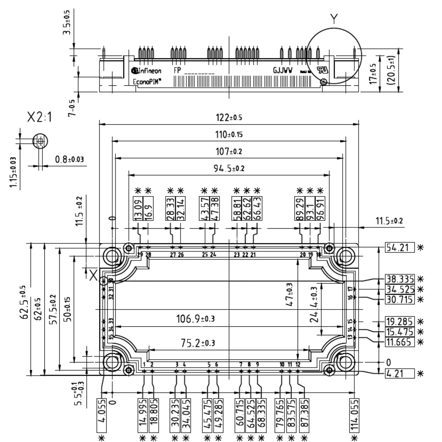 Módulo IGBT FP75R12KT4 1200V 75A