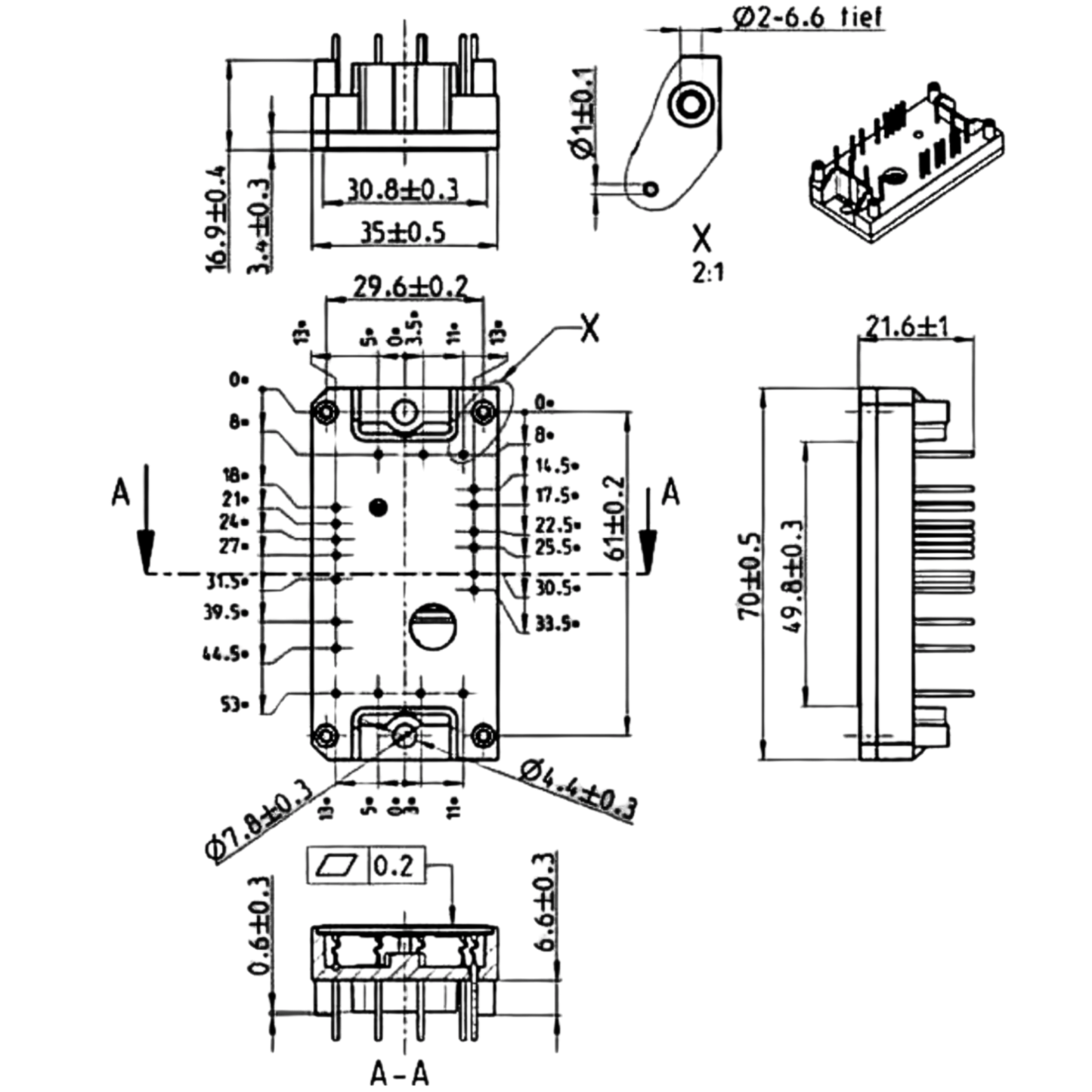 Módulo IGBT DP15F1200TO101910 1200V 15A