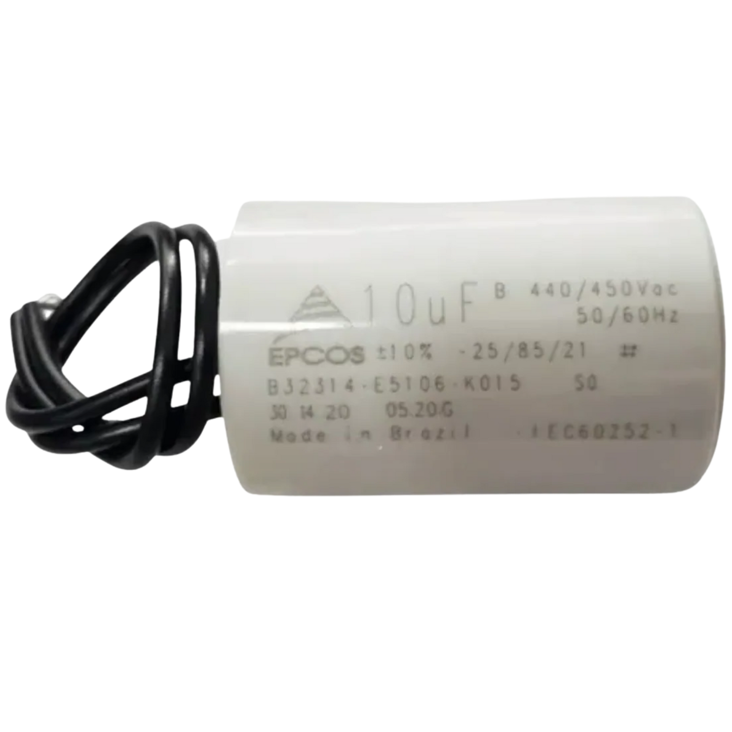 Capacitor De Partida 10uF 440/450V 40x48mm (2Fios)