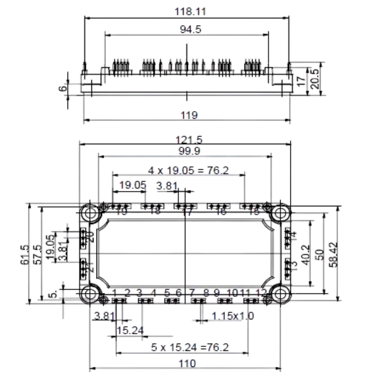 Módulo IGBT 7MBR50SB120-50 1200V 50A