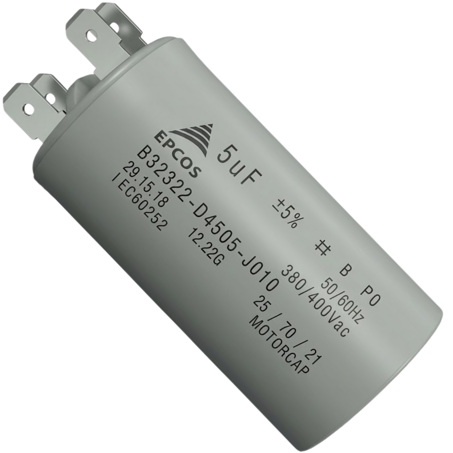 Capacitor de Partida 5uF 380/400V 30x62mm (Fast-on)