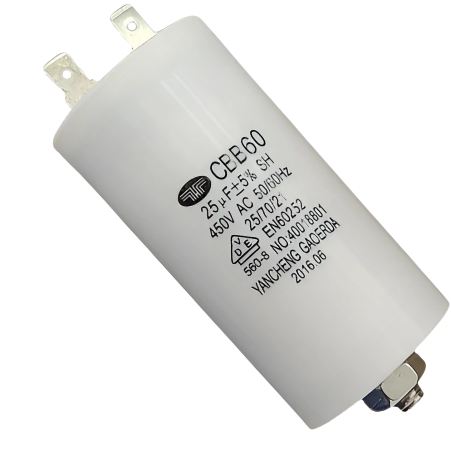 Capacitor De Partida 25uF 450V 40x70mm (Fast-on)