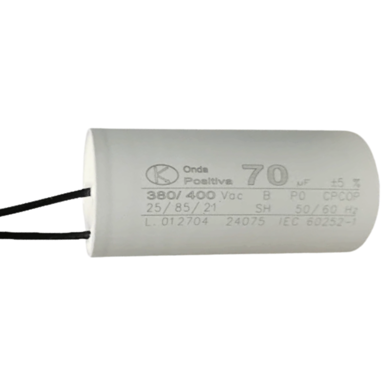 Capacitor De Partida 70uF 380/400V 45x95mm (2Fios)