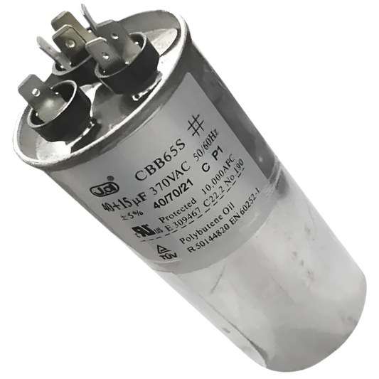 Capacitor De Partida 40uF+15uF 370V 55x105mm (Fast-on)