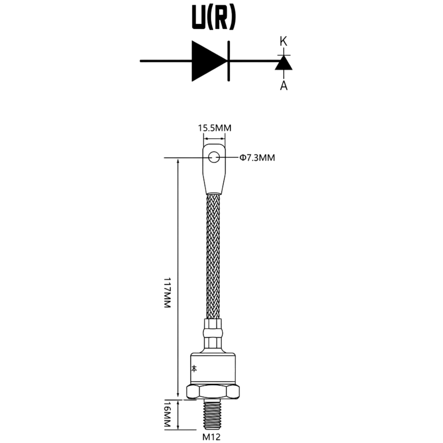 Diodo De Rosca 300UR160A 300V 160A