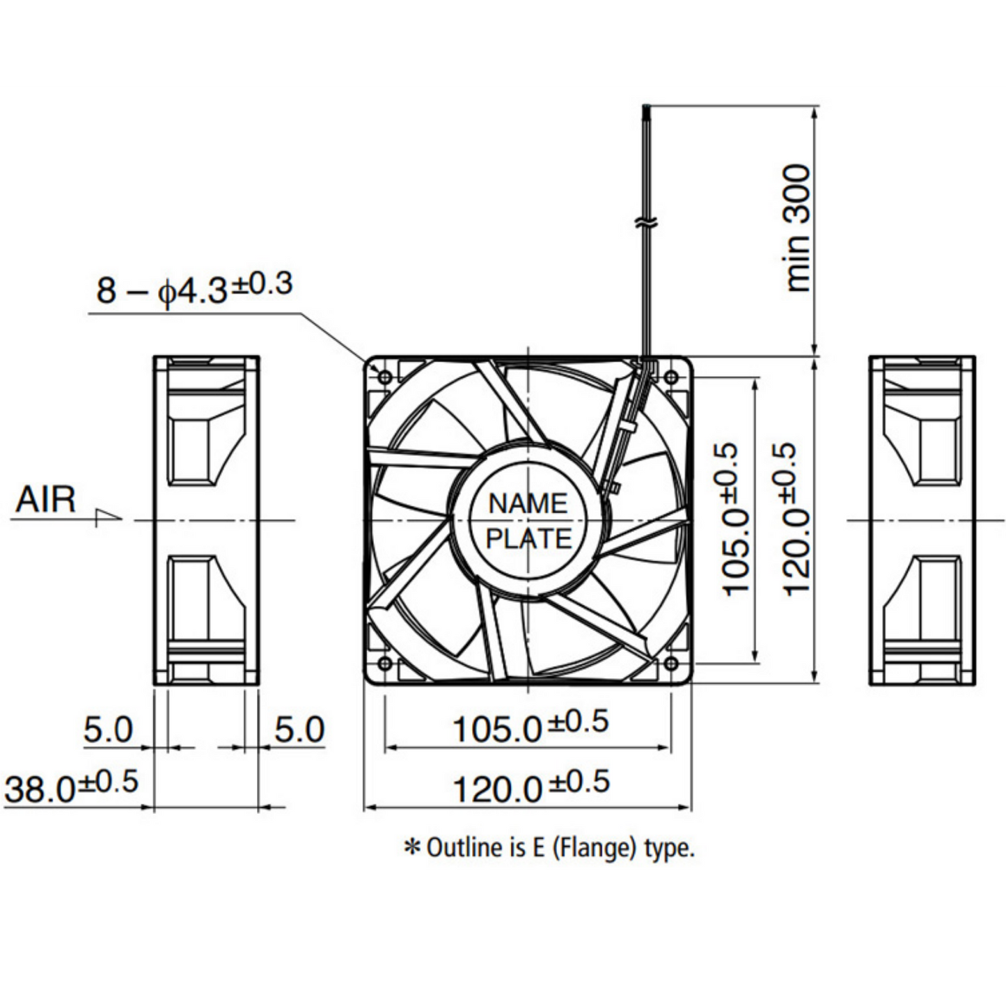 Microventilador AS12024HB389B00 24VDC 2,10A 120x120x38mm