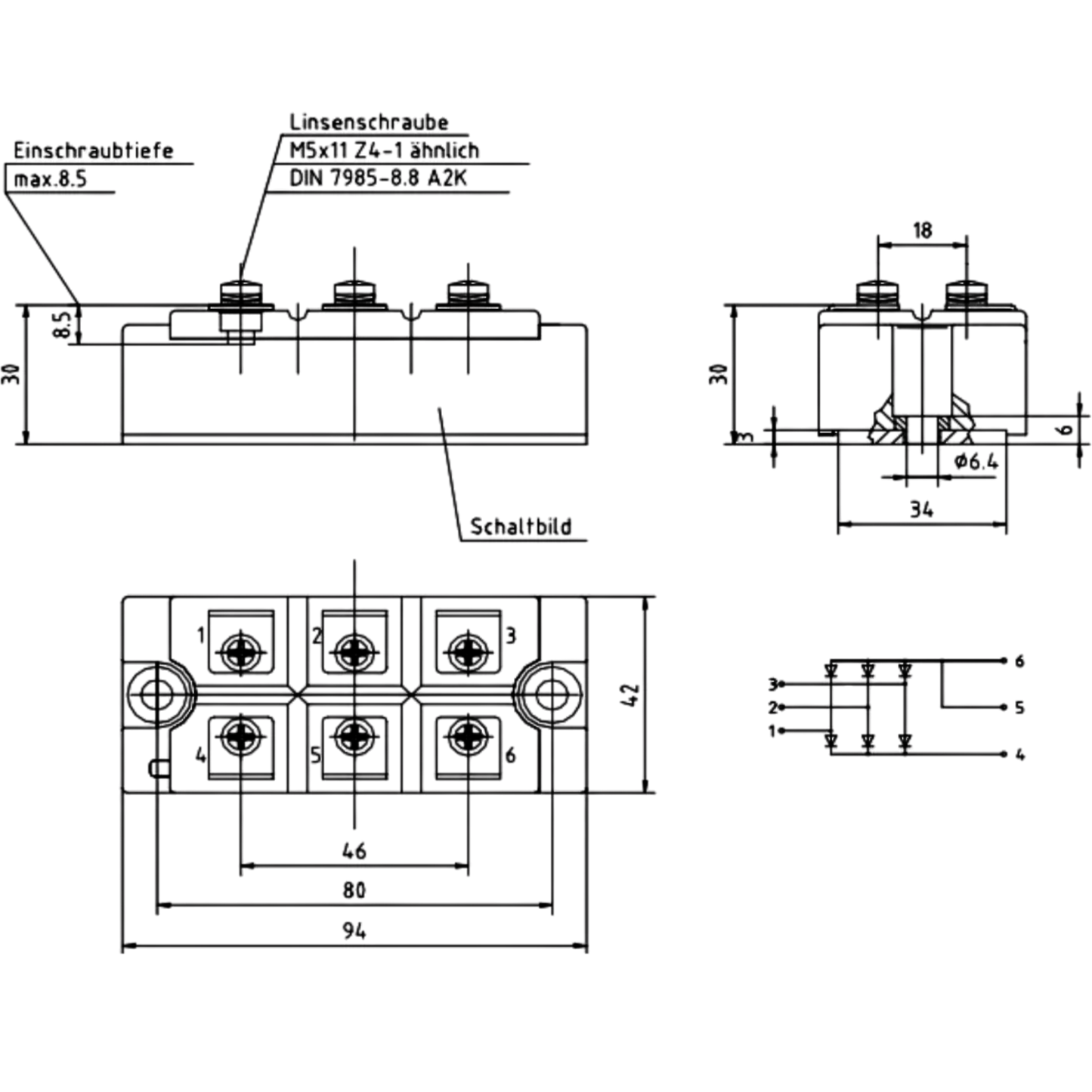 Módulo IGBT DDB6U205N16L 1600V 205A