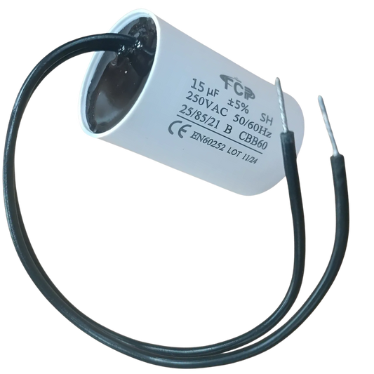 Capacitor De Partida 15uF 250V 30x48mm (2Fios)