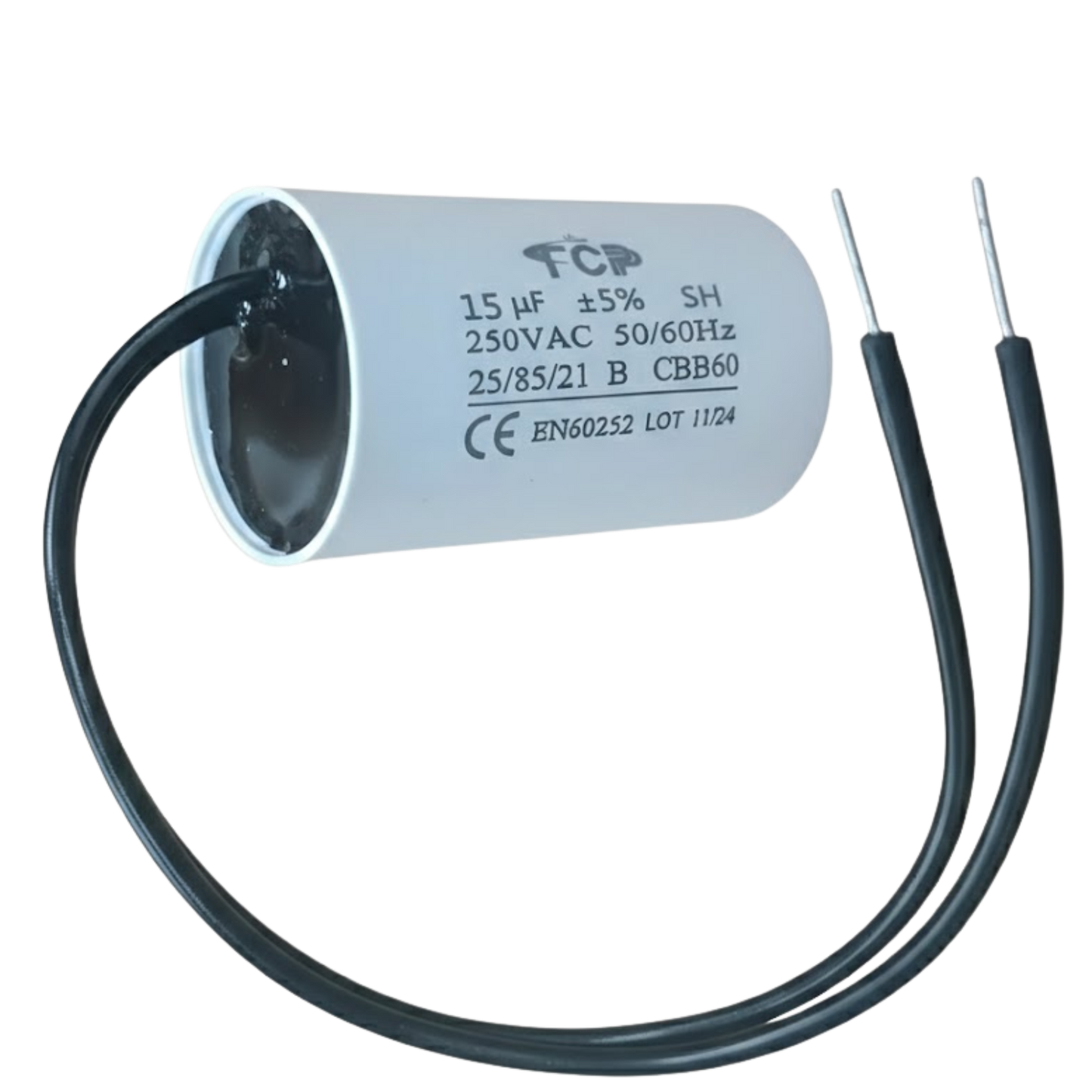 Capacitor De Partida 15uF 250V 30x48mm (2Fios)