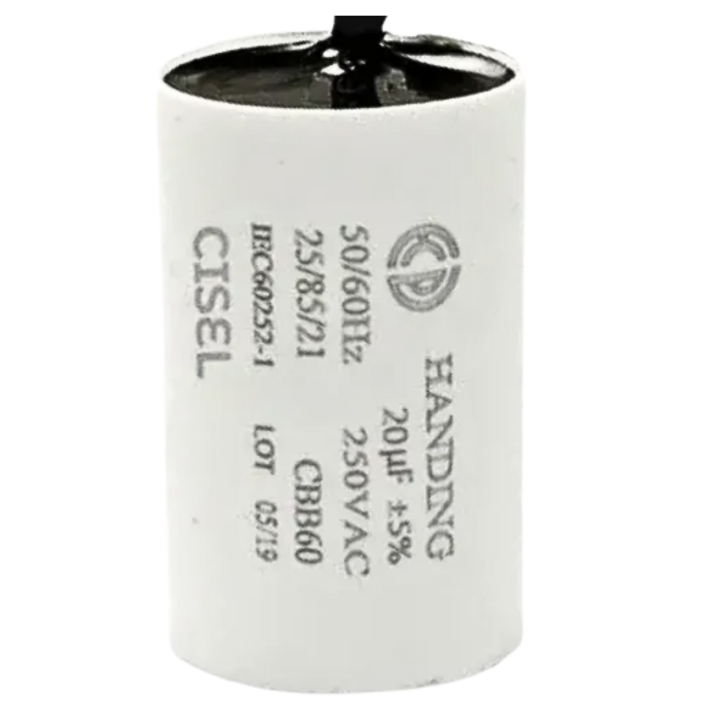Capacitor De Partida 20uF 250V 30x48mm (2Fios)