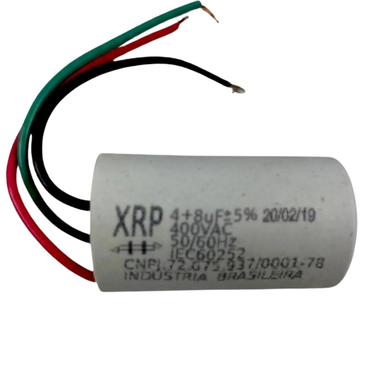 Capacitor De Partida 4uF+8uF 400V 27x47mm (3Fios)