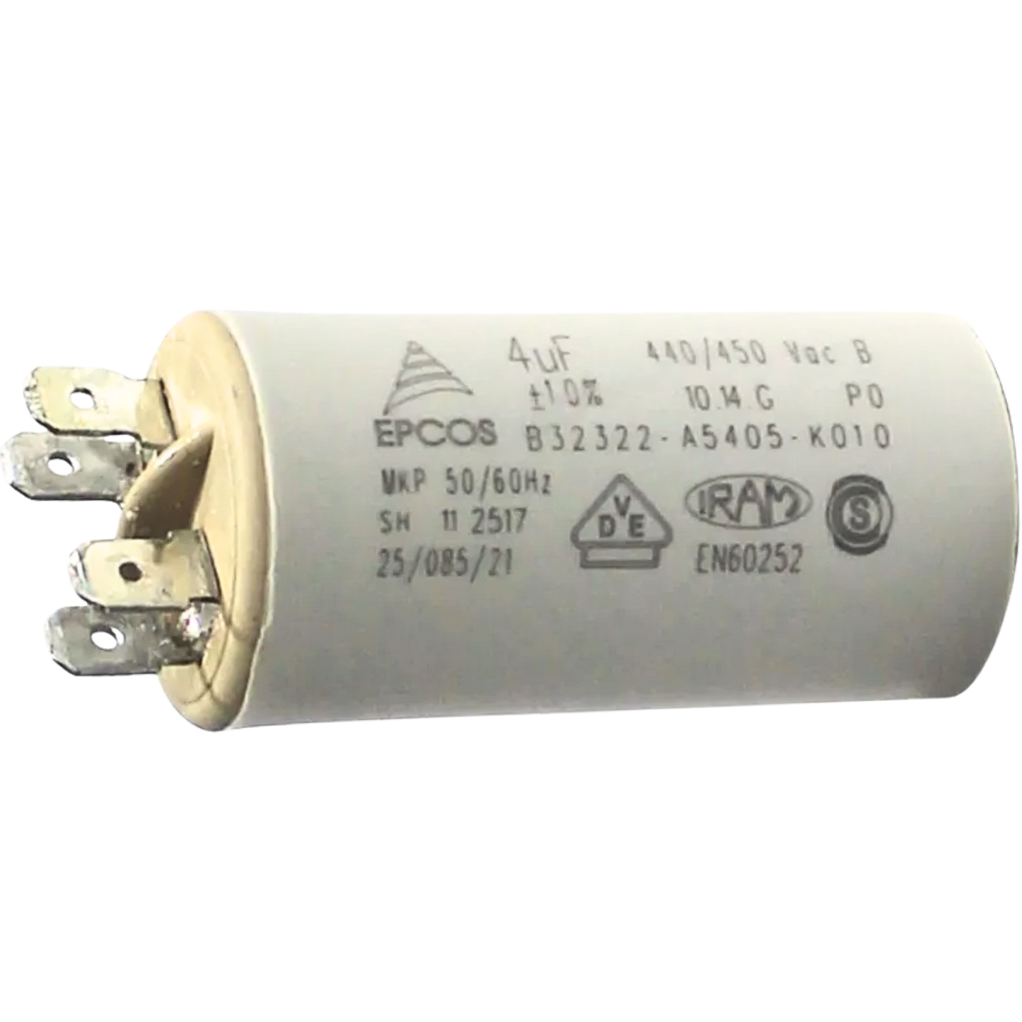 Capacitor De Partida 4uF 440/450V 30x62mm (Fast-on)