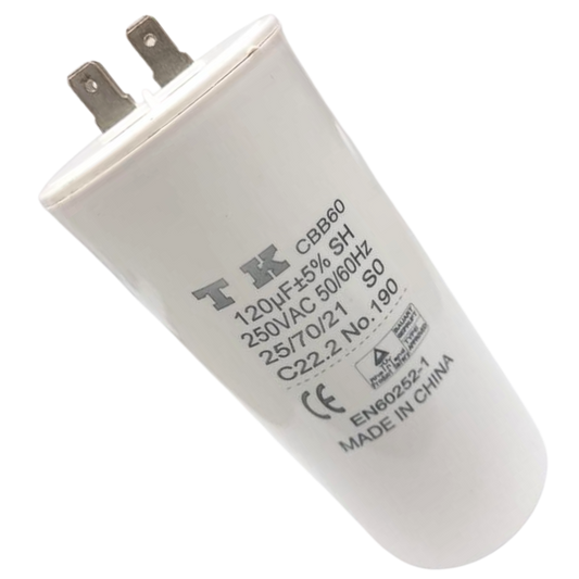 Capacitor De Partida 120uF 250V 53x117mm (Fast-on)