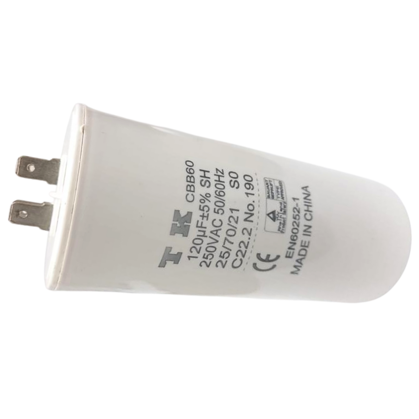 Capacitor De Partida 120uF 250V 53x117mm (Fast-on)