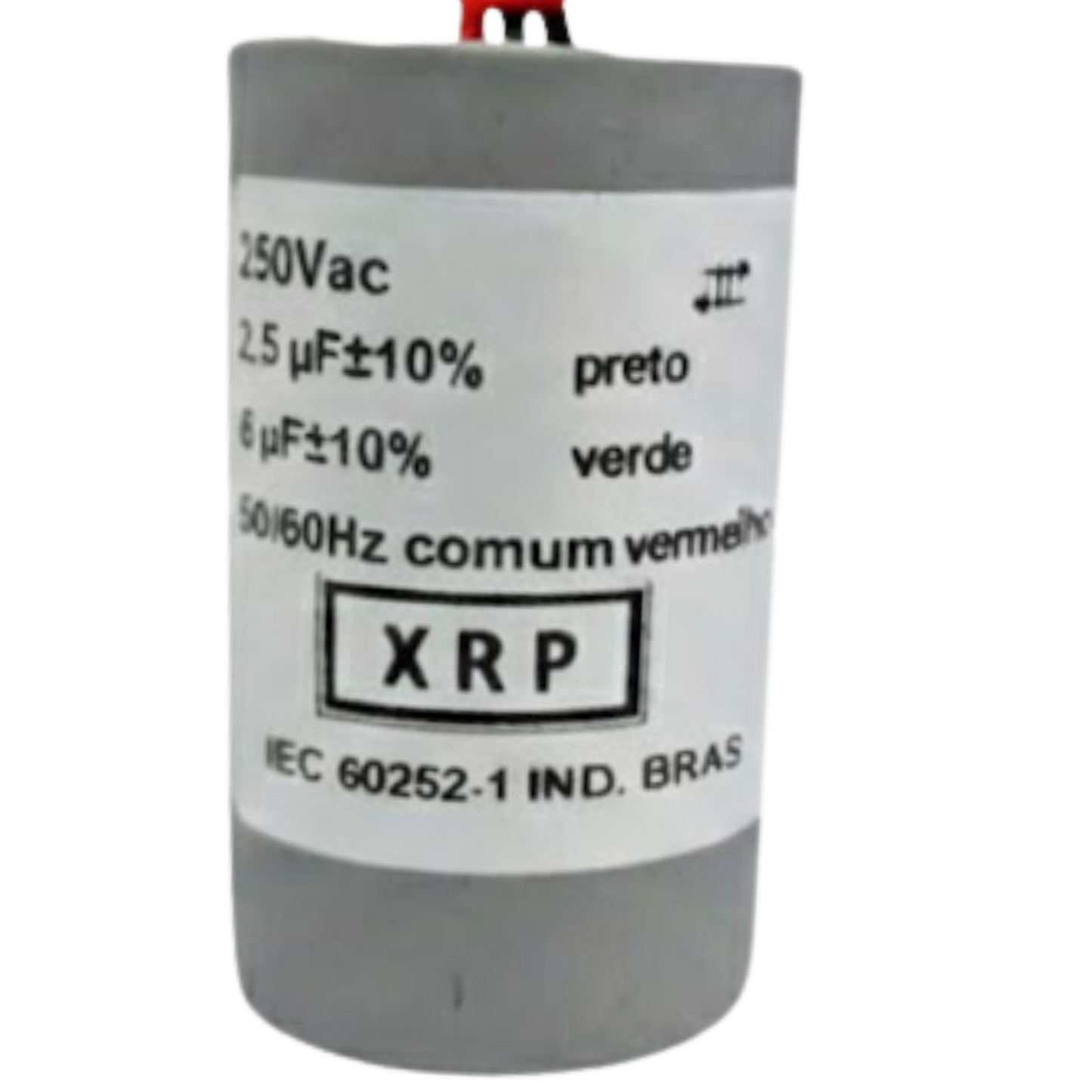 Capacitor De Partida 2,5uF+6uF 250V 27x47mm (3Fios)