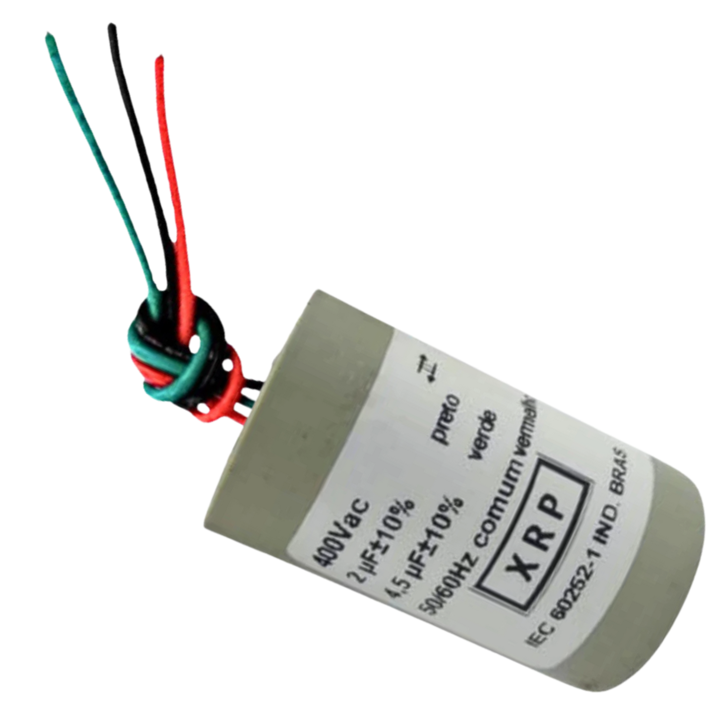 Capacitor De Partida 2uF+4,5uF 400V 27x47mm (3Fios)