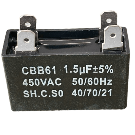 Capacitor De Partida CBB61 1,5uF 450V (Fast-on)
