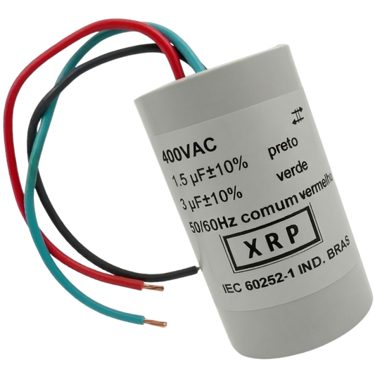 Capacitor De Partida 1,5uF+3uF 400V 27x47mm (3Fios)