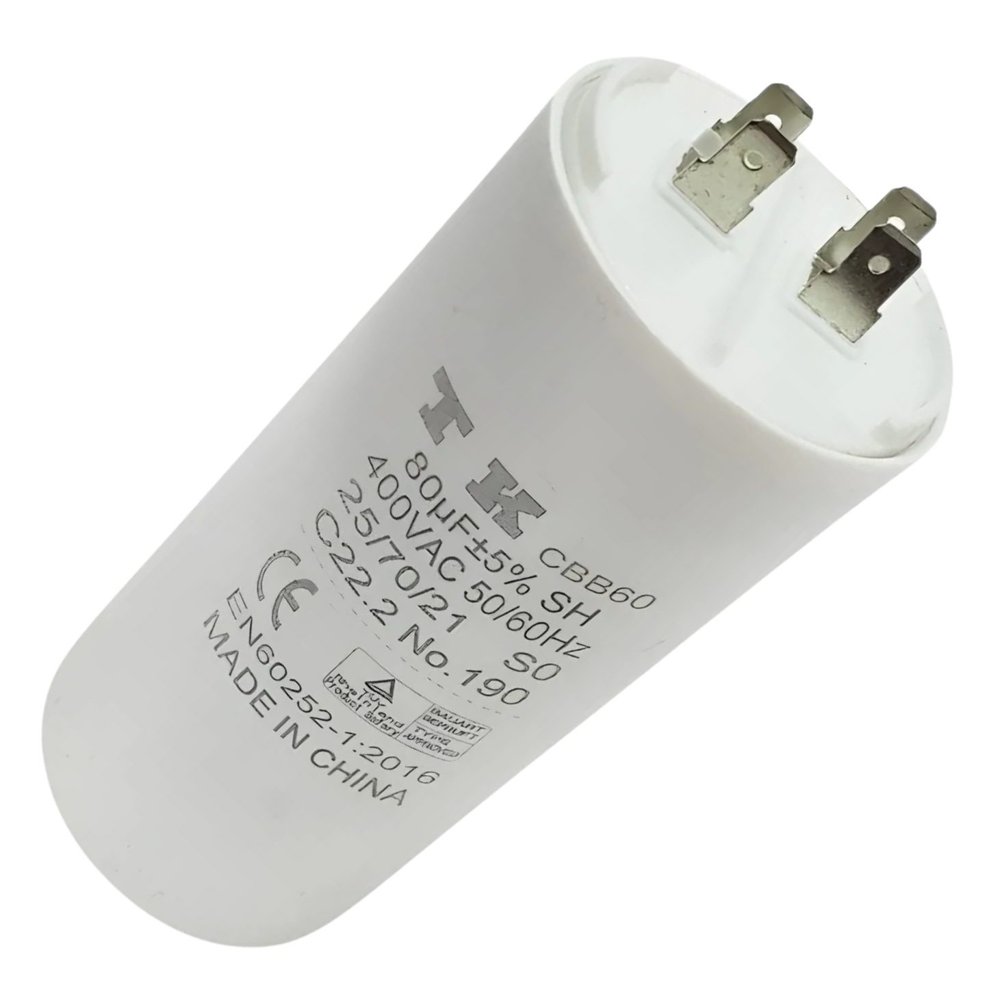 Capacitor De Partida 80uF 400V 53x120mm (Fast-on)