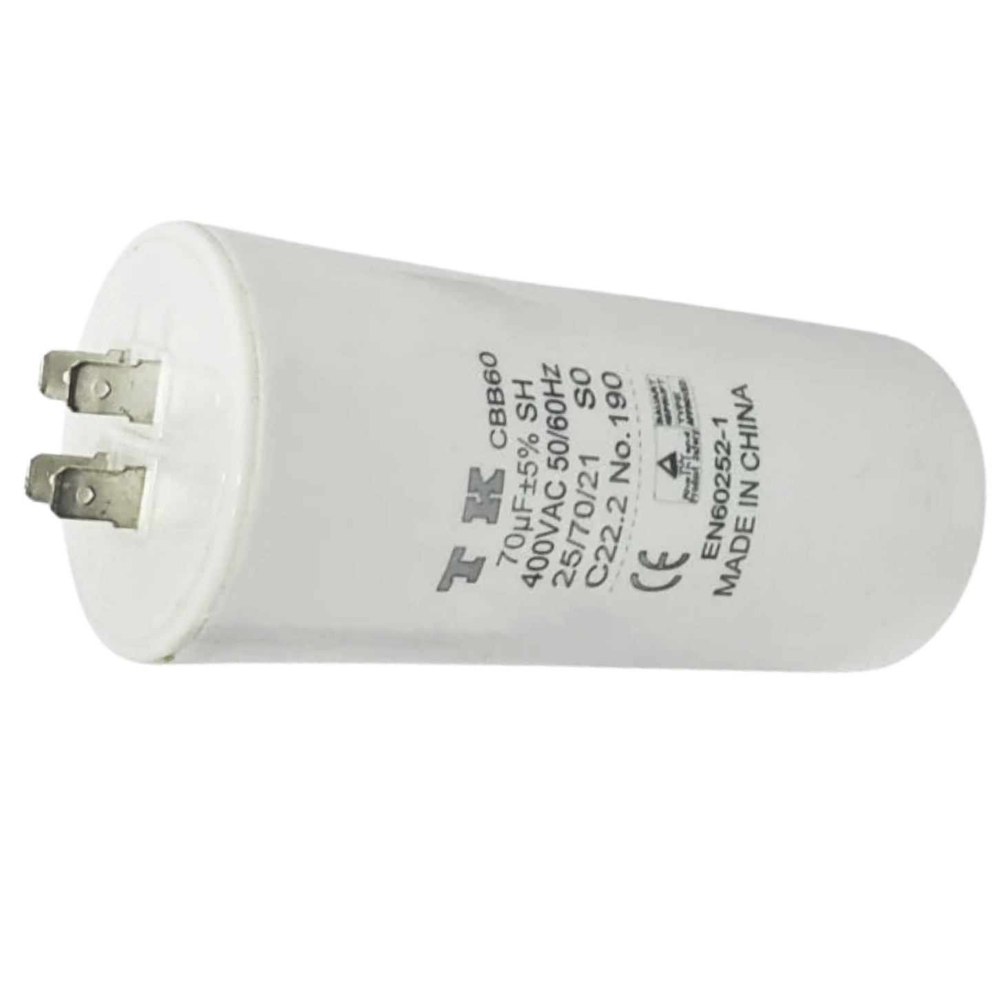 Capacitor De Partida 70uF 400V 60x120mm (Fast-on)