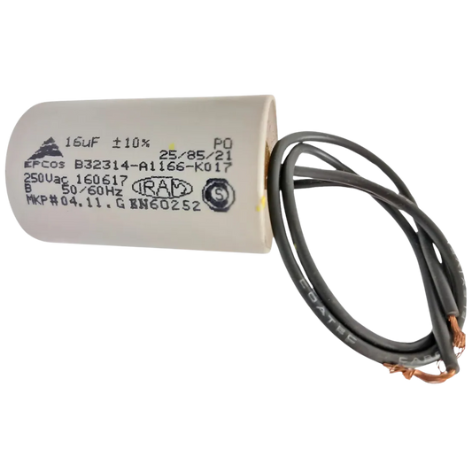 Capacitor De Partida 16uF 250V 30x53mm (2Fios)